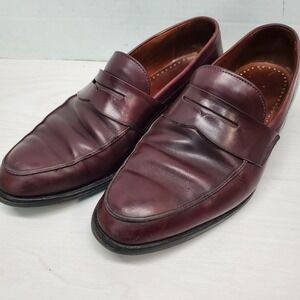 Allen Edmonds Mens Burgundy‎ Leather Penny Loafer Dress Shoes Size 9